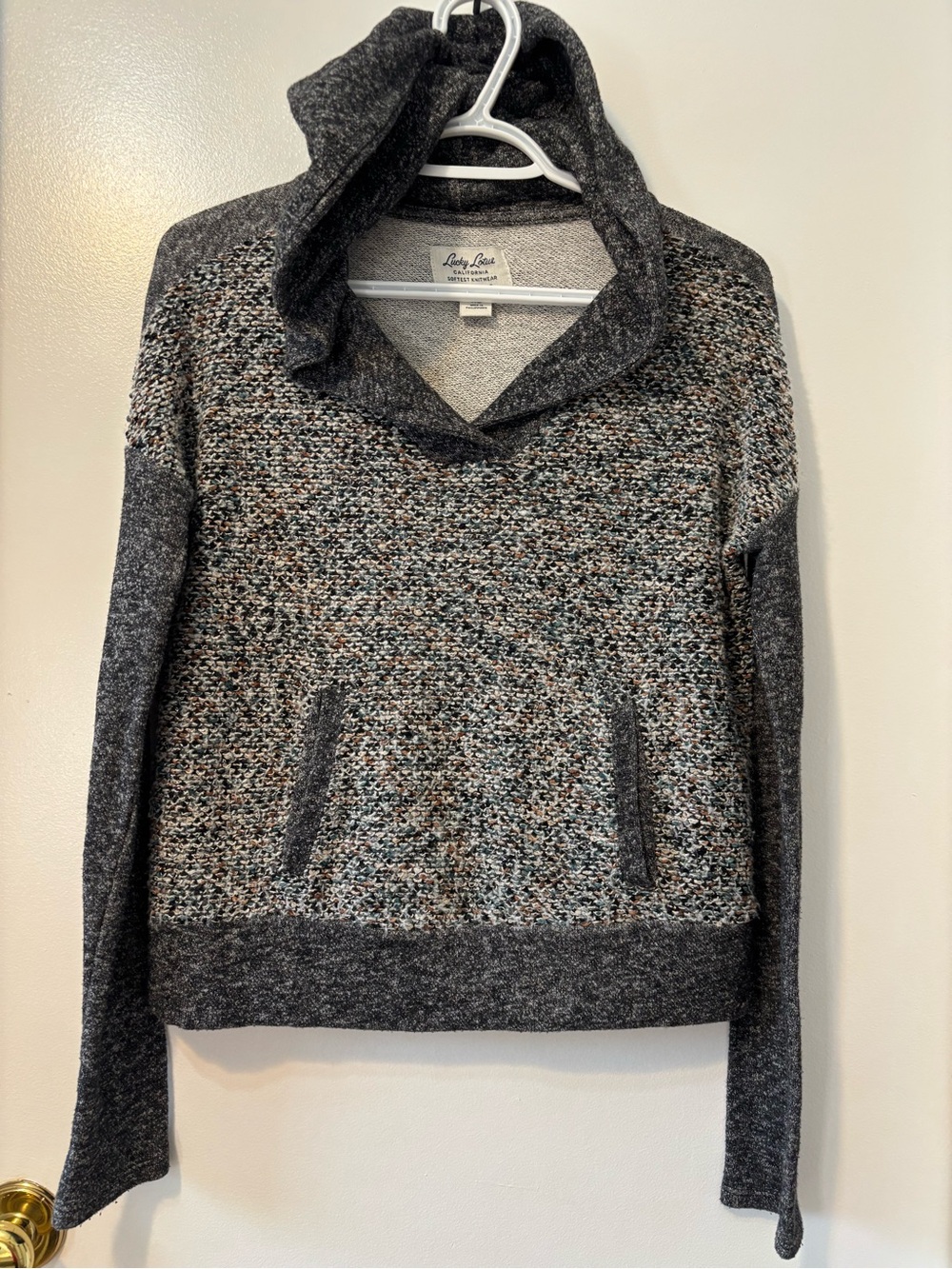 3for $15😍 Lucky Lotus Hoodie Wool Knit
Rainbow Speckled Kangaroo Pocket
Sweater